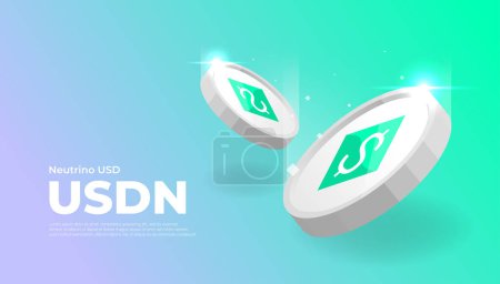 Neutrino USD (USDN) coin cryptocurrency concept banner background.