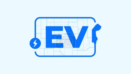 Photo for Electrical EV charging station. Electric vehicle, Charging point logotype, Eco friendly vehicle concept. vector - Royalty Free Image