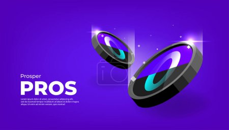 Photo for Prosper (PROS) coin cryptocurrency concept banner background. - Royalty Free Image
