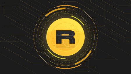 Photo for Rarible (RARI) coin cryptocurrency concept banner background. - Royalty Free Image