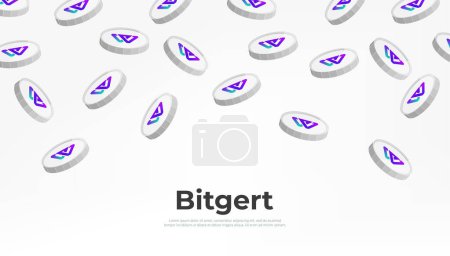 Bitgert (BRISE) coin falling from the sky. BRISE cryptocurrency concept banner background.