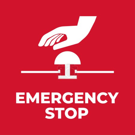 Photo for Safety sign Emergency stop button. vector - Royalty Free Image