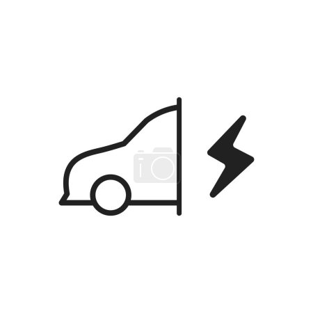 Photo for Electric vehicle car with thunder symbol icon. EV car eco friendly vehicle icon. vector - Royalty Free Image