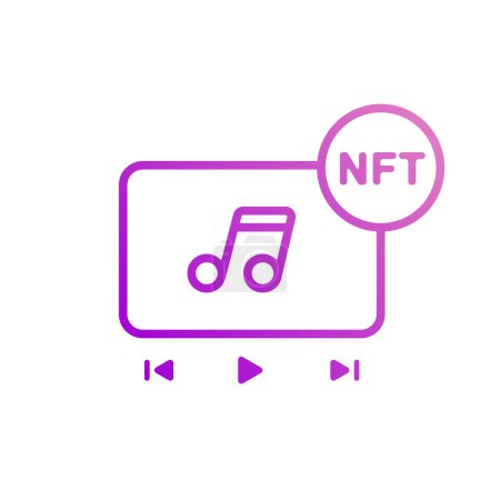 Photo for NFT music icon. Outline style icon for mobile concept and web design. Non fungible token music glyph icon. vector illustration - Royalty Free Image