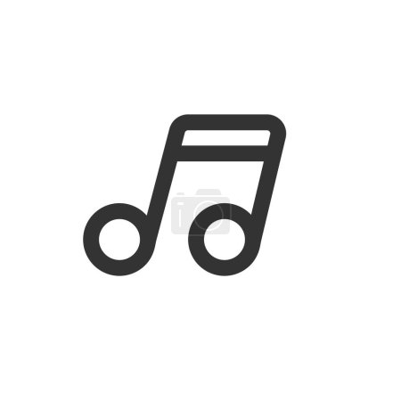Ilustración de Music note line icon, Outline style sign, linear style pictogram isolated on white background. - Imagen libre de derechos