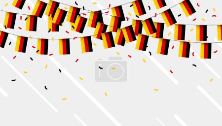 Photo for Germany celebration bunting flags with confetti and ribbons on white background. vector illustration. - Royalty Free Image