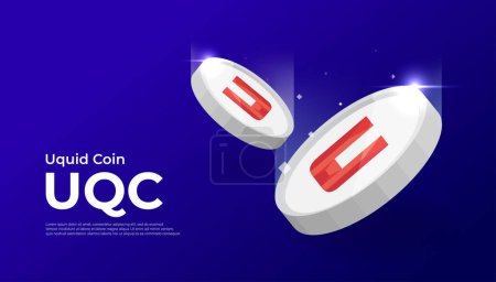 Photo for Uquid Coin (UQC) coin cryptocurrency concept banner. - Royalty Free Image