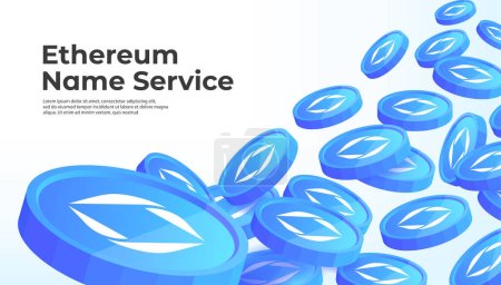 Illustration for Ethereum Name Service (ENS) cryptocurrency concept banner background. - Royalty Free Image