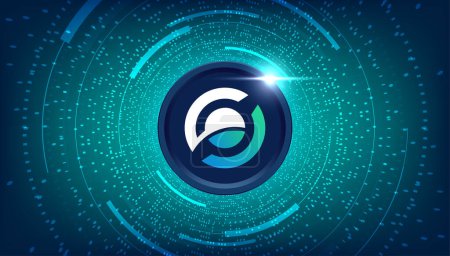 Photo for Horizen (ZEN) coin cryptocurrency concept banner background. - Royalty Free Image