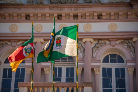 Flaggen der Stadt Dom Pedrito, Brasilien und des Bundesstaates Rio Grande do Sul