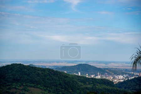 View of the city of Santa Maria RS Brasil from the Itaara viewpoint. Cities in the central region. Santa Maria RS.