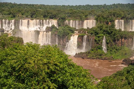 View of the Iguau River Falls in Southern Brazil.