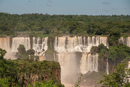 View of the Iguau River Falls in Southern Brazil.