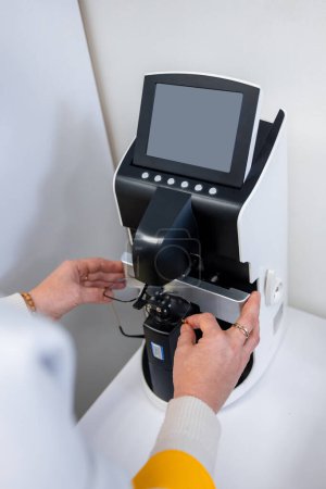 Photo for Medical equipment. Close up of optometric medical equipment - Royalty Free Image