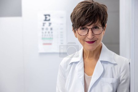 Photo for Female doctor. Confident female doctor in lab coat at clinic - Royalty Free Image