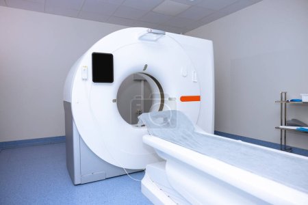MRI - Magnetic resonance imaging scan device in hospital, medical equipment and health care.