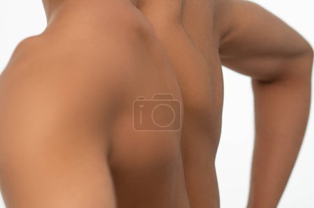Foto de Atrás de cerca. Primer plano foto de afroamericanos chico espalda - Imagen libre de derechos