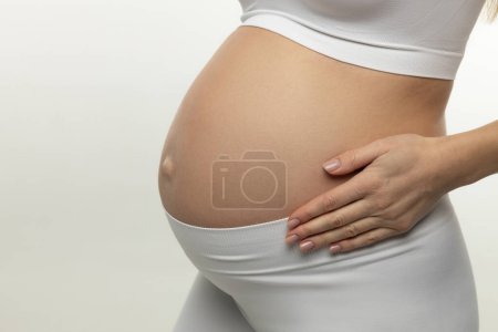 Photo for Pregnancy. Close up picture of a pregnant woman with big belly - Royalty Free Image