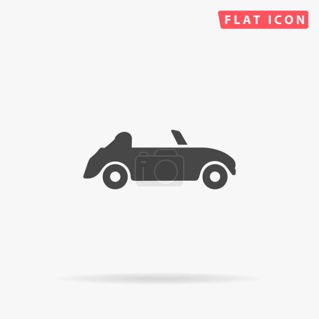 Illustration for Old car flat vector icon. Hand drawn style design illustrations. - Royalty Free Image