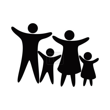 Illustration for Family icon design. father mother son and daughter sign and symbol. - Royalty Free Image