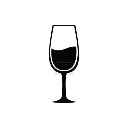 Ilustración de Diseño del icono del vino. signo de cristal y símbolo. bebida vector ilustración. - Imagen libre de derechos