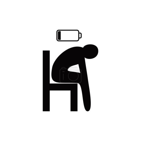 Ilustración de Diseño de icono cansado. estrés mental signo humano y símbolo. - Imagen libre de derechos