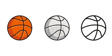 Téléchargez les illustrations : Set of basketball design illustration. sport ball icon, sign and symbol - en licence libre de droit