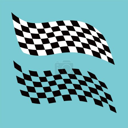 Illustration for Checkered flag design. abstract black white pattern sign and symbol - Royalty Free Image
