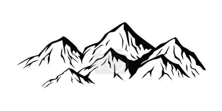 Illustration pour Design silhouette montagnes. logo, signe et symbole d'aventure. - image libre de droit