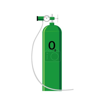 ilustración vector tubo de oxígeno. equipos de tratamiento para pacientes hospitalizados.