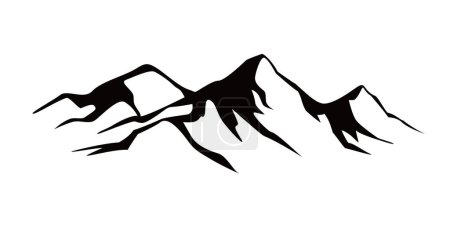 Illustration pour Design silhouette montagnes. logo, signe et symbole d'aventure. - image libre de droit