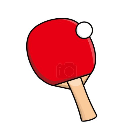 Ilustración de Diseño de bate de tenis de mesa. señalización y símbolo del equipo deportivo. - Imagen libre de derechos