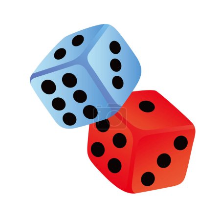 Illustration for Color dice vector illustration. poker sign and symbol. - Royalty Free Image