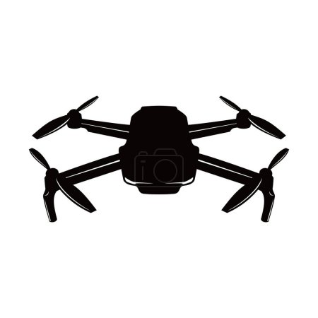 Téléchargez les illustrations : Design de silhouette de drone. signe et symbole d'hélicoptère. - en licence libre de droit