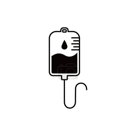 Ilustración de Sangre bolsa vector icono, IV bolsa signo y símbolo. - Imagen libre de derechos