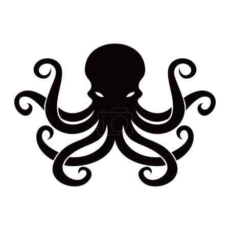 Illustration for Octopus silhouette design. sea animal with tentacle sign and symbol. - Royalty Free Image