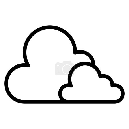 Ilustración de Icono nublado en stye de línea delgada - Imagen libre de derechos