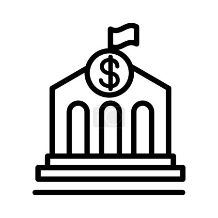 Bank icon in thin line style. Vector illustration graphic design