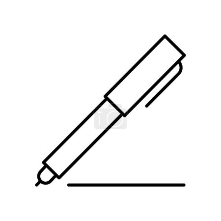 Ilustración de Icono de la pluma en línea delgada estilo vector ilustración diseño gráfico - Imagen libre de derechos