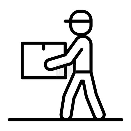 Deliveryman icon in thin line style Vector illustration graphic design