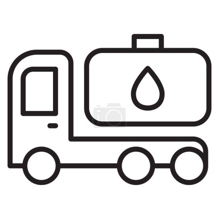 Icono del petrolero de agua en estilo de línea delgada Vector ilustración diseño gráfico