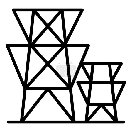 Strommast-Ikone im Dünnstrich-Stil Vektor-Illustration Grafik-Design