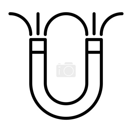 Magnet-Symbol im Dünnstrich-Stil Vektor-Illustration Grafik-Design