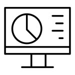 Data monitoring icon in thin line style Vector illustration graphic design