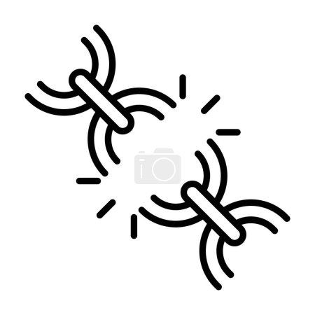 Unchain icon in thin line style Vector illustration graphic design