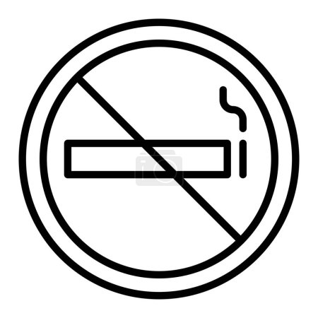 Non-smoking icon in thin line style Vector illustration graphic design
