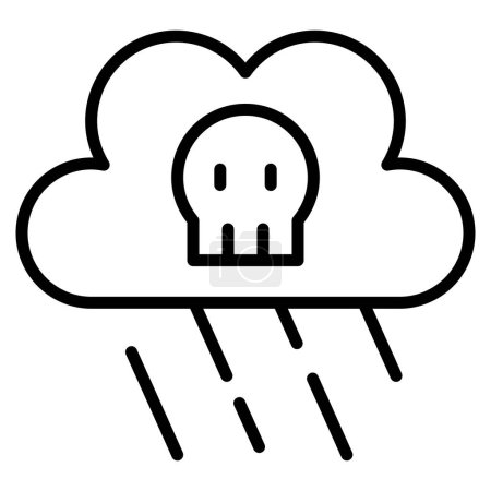 Icono de lluvia ácida en estilo de línea delgada Diseño gráfico de ilustración vectorial