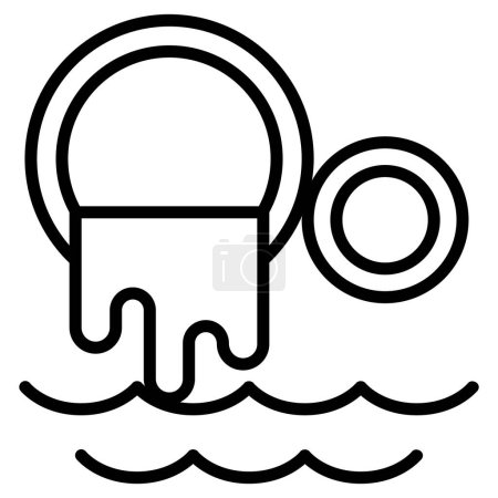 Water pollution icon in thin line style Vector illustration graphic design