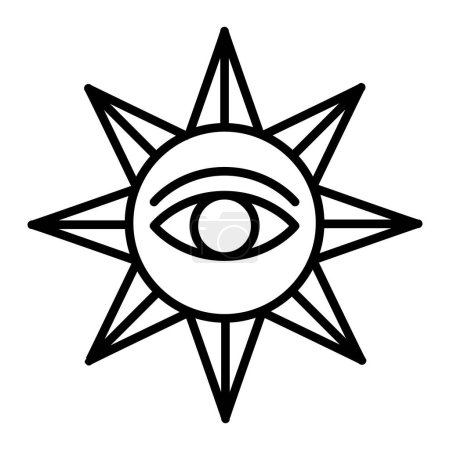 Astrologie-Ikone im Dünnstrich-Stil Vektor-Illustration Grafik-Design