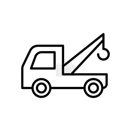 Towing car icon in thin line style Vector illustration graphic design